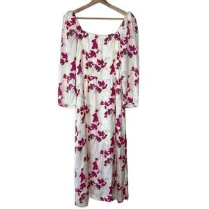BA&SH ELONOR FLORAL PRINT MIDI‎ DRESS SIZE L